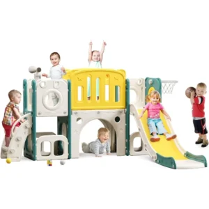 Toddler Climber Slide PlaySet with Basketball Hoop